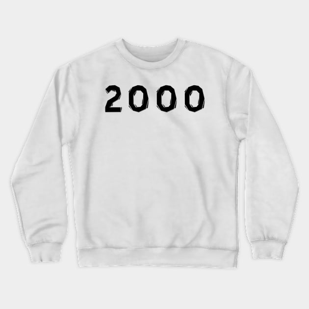 2000 year | simple black Crewneck Sweatshirt by Pavlushkaaa